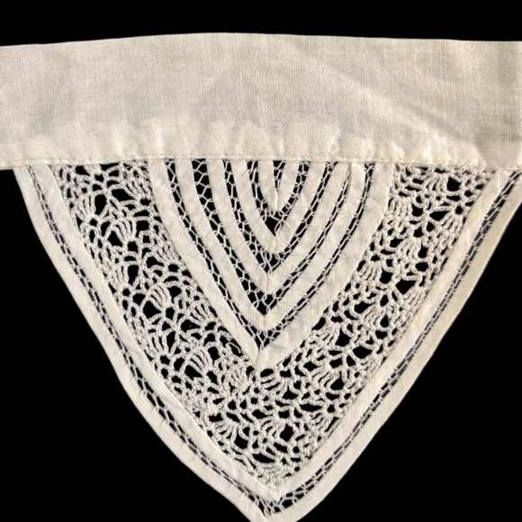 Antique Collar, Hand Made Linen, Vintage Hand Knitted Collar - Picture 5 of 9